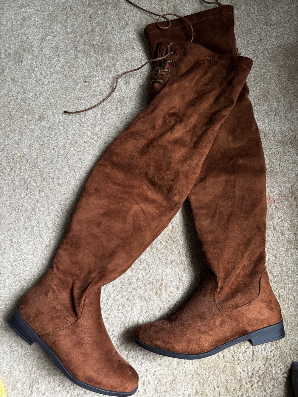 Target Brown Over-the-Knee Suede Lace-Up Boots